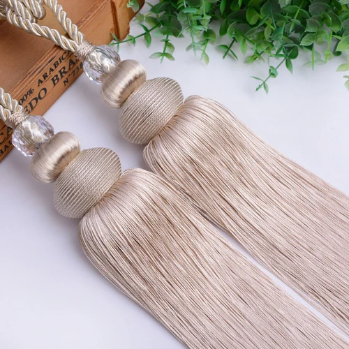 2 Pcs Modern Simple Curtain Hanging Ball Curtains Tassels Curtain Tiebacks Bandages Brushes Curtain Accessories - Цвет: 10