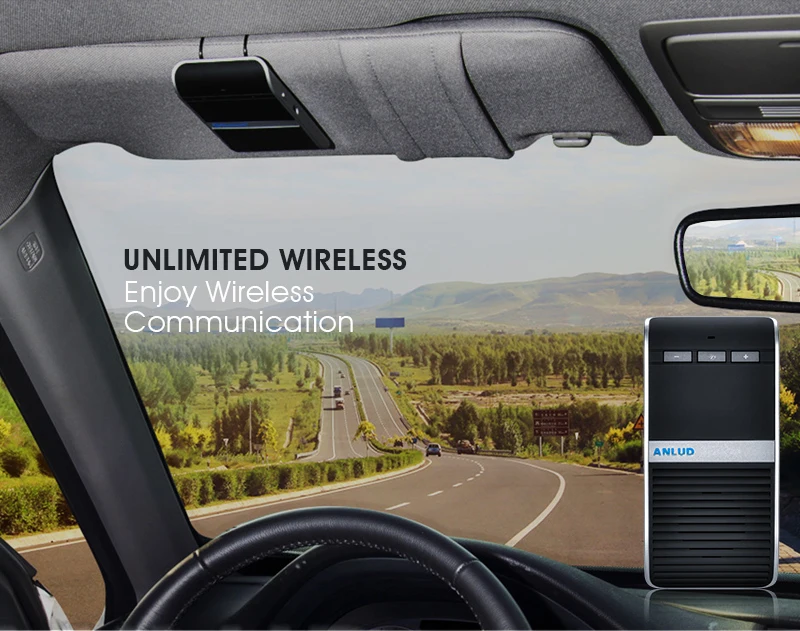 ANLUD Bluetooth Handsfree Car Kit Sunvisor Speakerphone Audio Music Speaker Transmitter Aux Bluetooth Adapter For Huawei Xiaomi (1)