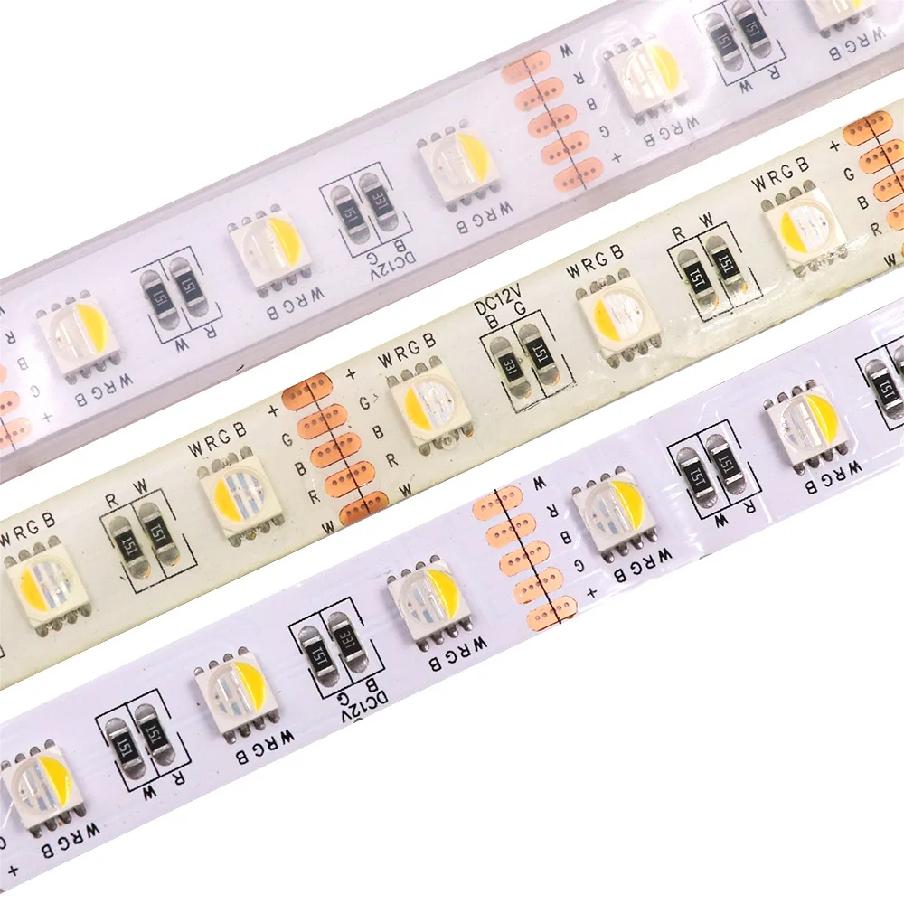 RGBW светодиодные полосы DC24V DC12V 4 вида цветов в 1 5050 SMD 60LED/M 5 м гибкий Водонепроницаемый свет ленты бесплатная доставка