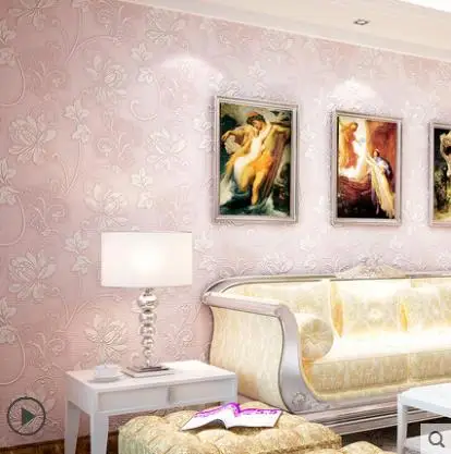 New European pastoral 3d self-adhesive non-woven wallpaper wallpaper bedroom warm girl personality living room wall New European pastoral 3d self-adhesive non-woven wallpaper wallpaper bedroom warm girl personality living room wall
