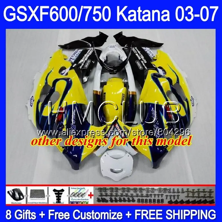 Красное пламя комбинезоны для SUZUKI KATANA GSXF600 2003 2004 2005 2006 2007 8HM. 14 GSX600F GSXF 600 750 GSXF750 03 04 05 06 07 обтекателя