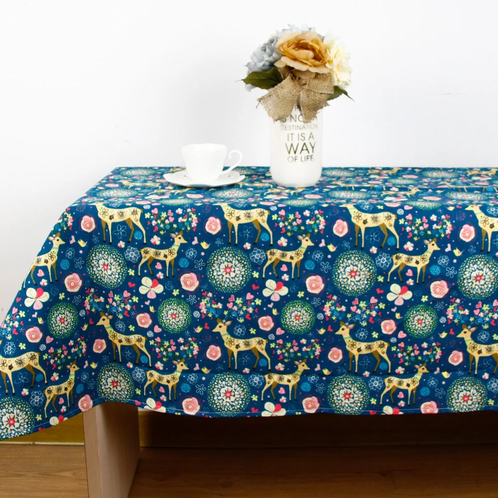 

New Arrival TableCloth Deer Print High Quality Personalize Tablecloth Decorative Elegant Table Cloth Linen Table Cover