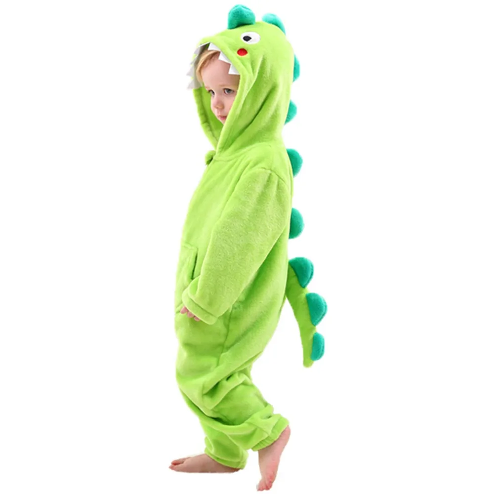 Маленьких мальчиков Динозавр Дракон костюм Onesie Штаны для девочек с рождественским изображением костюмы оленей-Детские флисовые пижамы