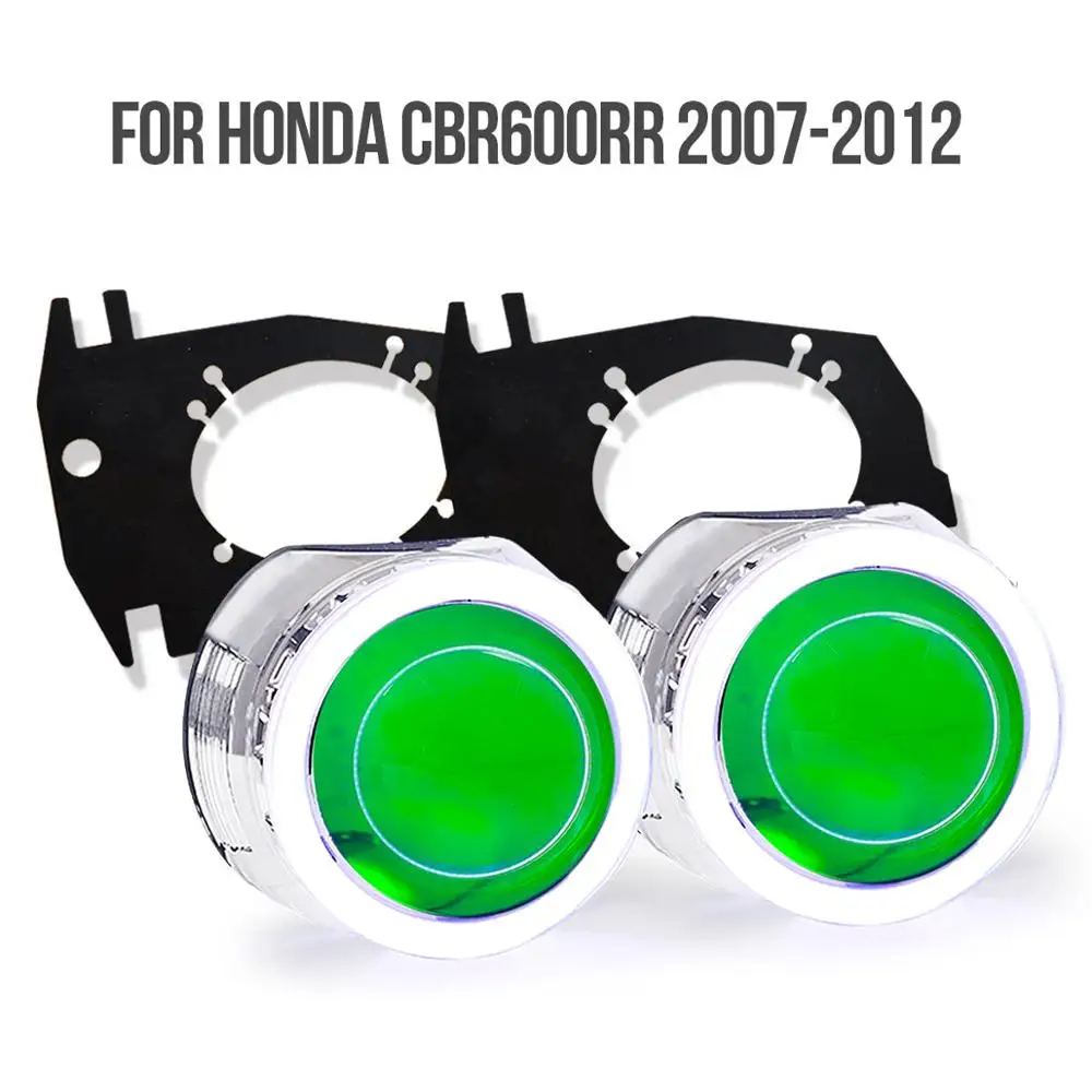 Green Demon Eye Мотоцикл линза для Honda CBR600RR 2007-2012 ксеноновые фары 55W дьявольские глазки зеленый Блоки розжига ксенона диодные ленты - Цвет: Green Demon Eye