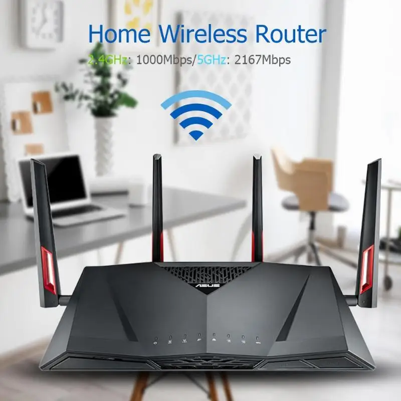 ASUS RT-AC88U Wi-Fi игровой роутер 2,4 ГГц/5 ГГц двухдиапазонный роутер ультра-Быстрый 802.11ac 8 гигабитных lan портов WiFi беспроводной повторитель