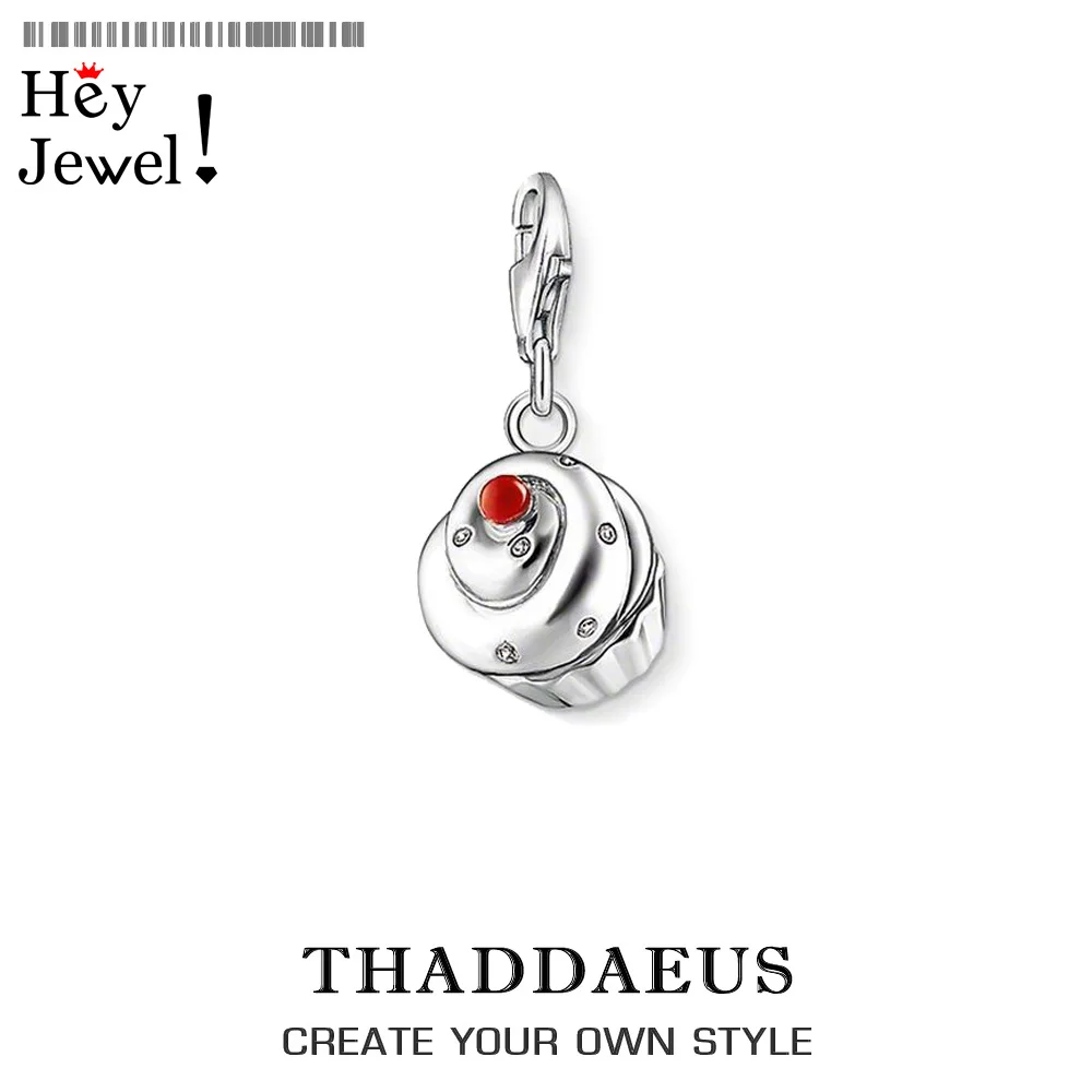 

Small Cake Charm For Women Girls Trendy 925 Sterling Silver Food Jewelry Fit Bracelet Necklace Phone Chain Keyring Pendant
