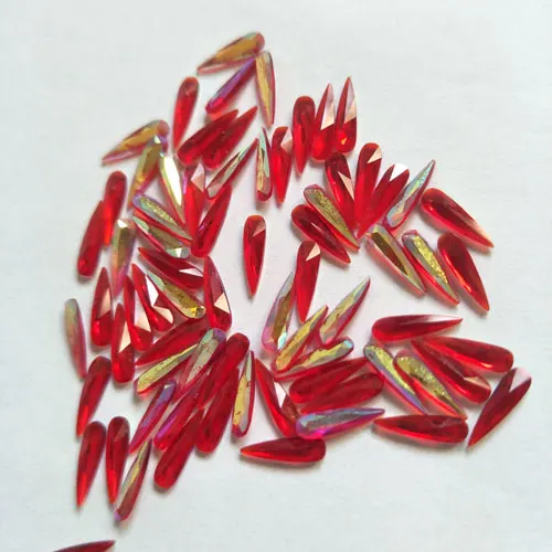 Pointed Back Red 50 шт. кристаллы для ногтей Стразы для дизайна ногтей, драгоценные камни 3D нейл-арта украшения алмазы Стекло стразы камни AB Подвески капельки блеск драгоценный камень - Цвет: Pointed Back Red