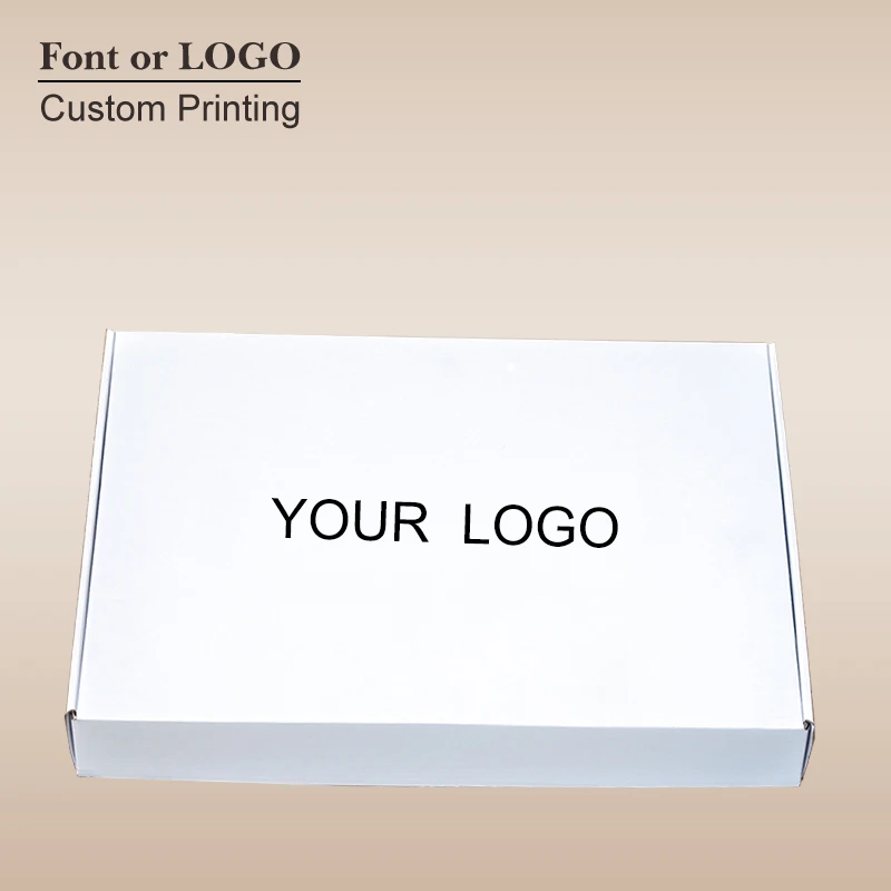 

20cm series Custom thick white Corrugated paper shipping mailer boxes Printed logo Packaging Clothes underwear polo shirt Box