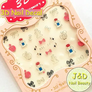 

FOREVERJASMINE 24pcs Silvery Romantic Perfume Bottle Nail Art Sticker Cute Bowknots Nail Decal French Manicure Decoration No77