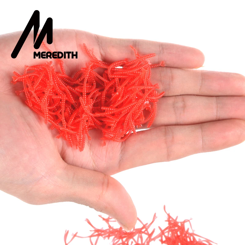 Fishing lure fishing tackle fishing bait fishing bait kit 500pcs smell red worm lures 2cm soft bait carp fishing lure set artificial