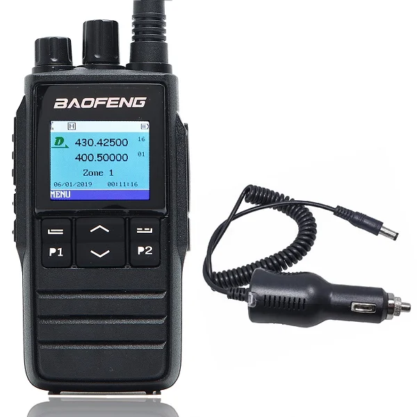 add car charger Baofeng DM-1703 цифровая рация Dual Time slot tier 1& 2 tier ii DMR цифровая/аналоговая DM1703 Ham портативная рация - Цвет: add car charger