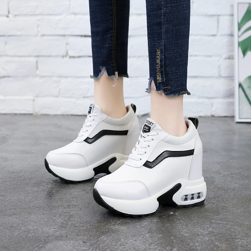 

Fashion Women Sneakers Casual Shoes Woman Platform Wedges Flats Trainers High Heels 10cm Hight Increase Loafers Creepers