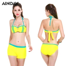 Новые 3 шт./комплект! Для женщин сексуальная крупным планом бикини-бриллиант купальник для красоток с лямкой на шее купальники купальный костюм с пуш-ап, бразильские бикини B114