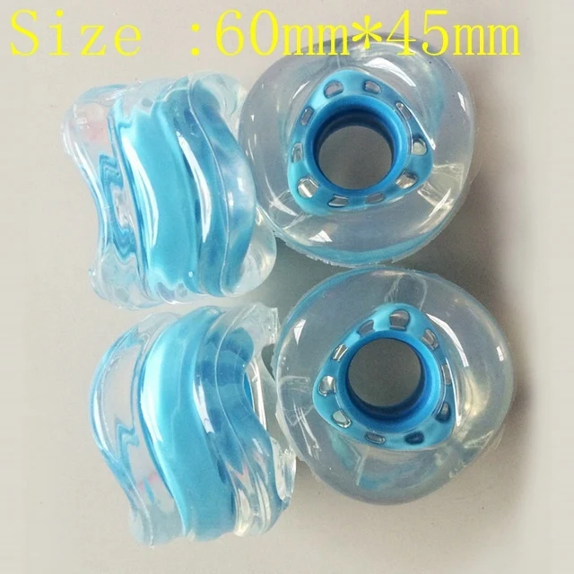 Blue Новое прибытие DIY 4 шт 60*45 мм скейтборд колеса змеи колеса твердость 85A профессиональные различные прозрачные Llucite для скейтборда - Цвет: Blue