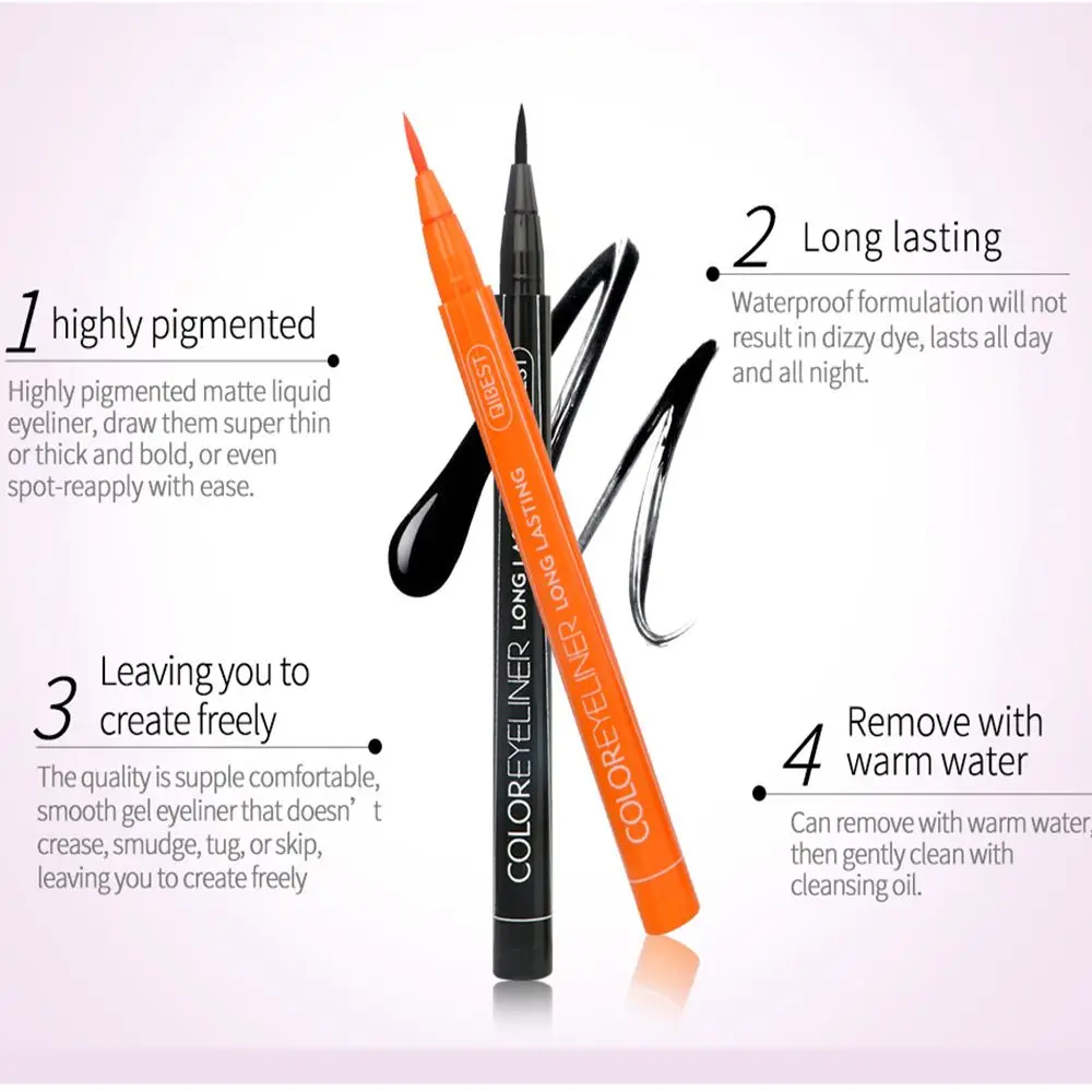 Жидкая матовая подводка для глаз QiBest Водостойкая Подводка легко носить