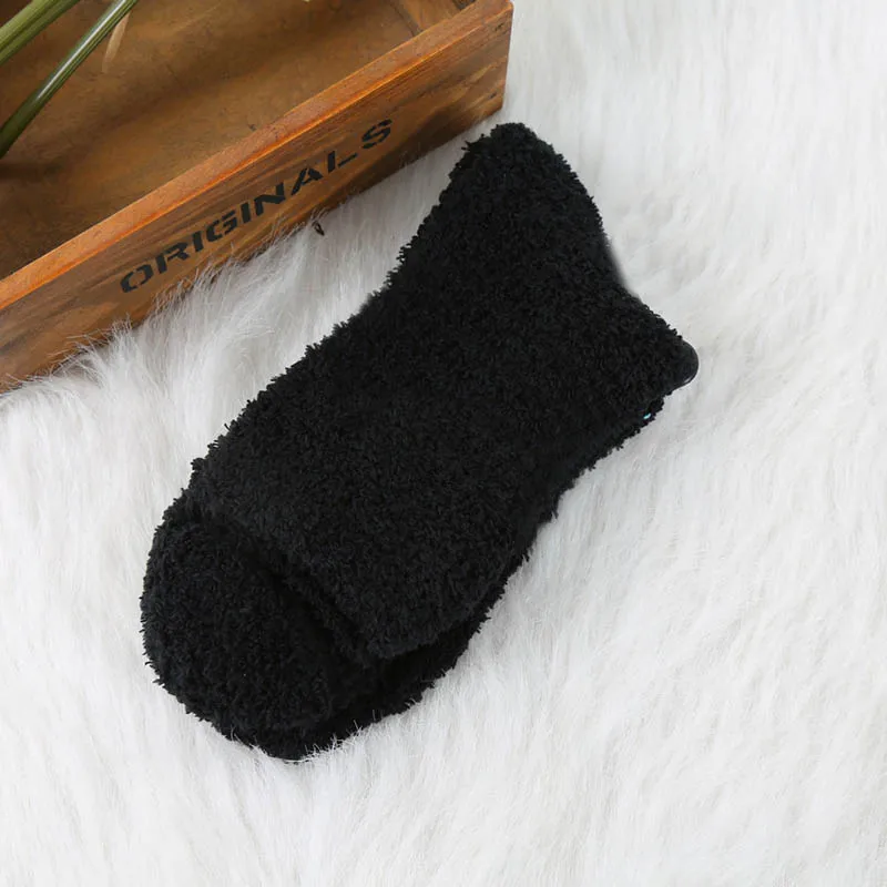 fleece Black Мужские уютные кашемировые зимние мужские толстые носки зимние теплые пушистые носки-тапочки шерстяные однотонные мужские носки Chaussette Homme Calcetines - Цвет: fleece Black