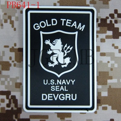 PB641 Luminous DEVGRU U. S. NAVY SEAL GOLD TEAM военный тактический боевой 3D ПВХ патч-бейджи черный красный зеленый серый загар светящийся - Цвет: PB641 Luminous