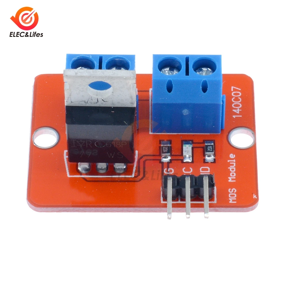 Верхняя кнопка Mosfet 3 В/5 В стандартный модуль IRF520 для Arduino MCU ARM Raspberry Pi регулируемый