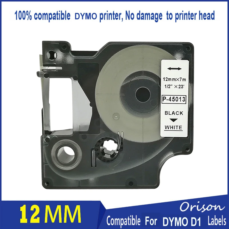 1pc dymo 45013 Compatible 12mm Dymo D1 Label Maker Cassettes 45013