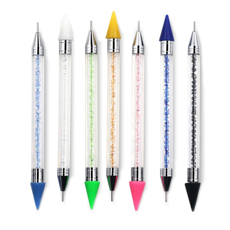 Double Head Rhinestone Dual-ended Dotting Pen Studs Wax Pencil Crystal Beads Decorations PickerNail Art Tool Manicure 1 Pc