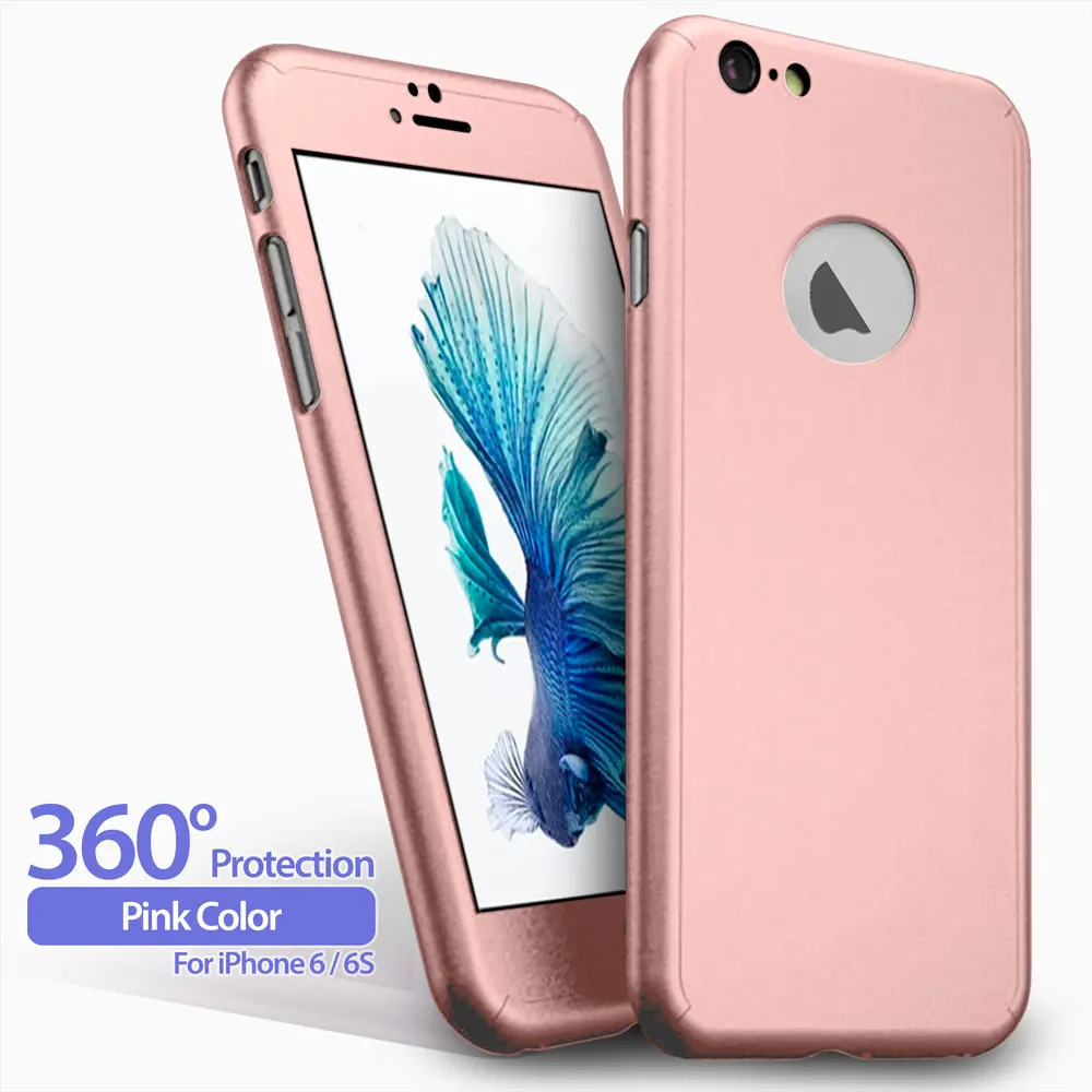 Чехол OcioDual Funda Fina proccion 360 °+ ccrystal Templado Para Iphone 6 6s Rosa Carcasa de iPhone 4," Integral para 6s