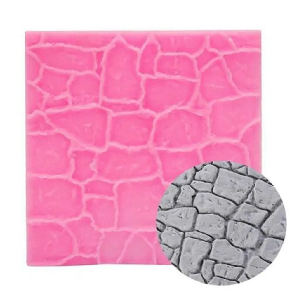 

Cobble Stone Brick Wall Impression Mat Fondant Cake Decorating Tool Embosser Decorating Moulds 3D Fondant Molds