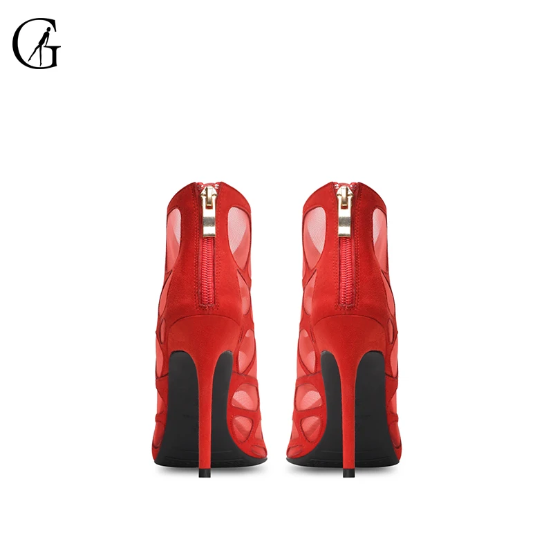 GOXEOU женские туфли лодочки высокого качества из флока Цвет телесный красный