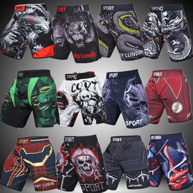 

MMA New Green Python Viper UFC Synthetic Boxing Running Pants Sports Fitness Shorts.