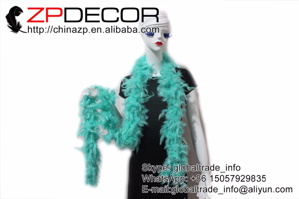 ZPDECOR Одежда высшего качества 80 г 2 ярдов/партия окрашенная Красивая Зеленая мята Турции Chandelle перо боа для Свадебные украшения Аксессуары