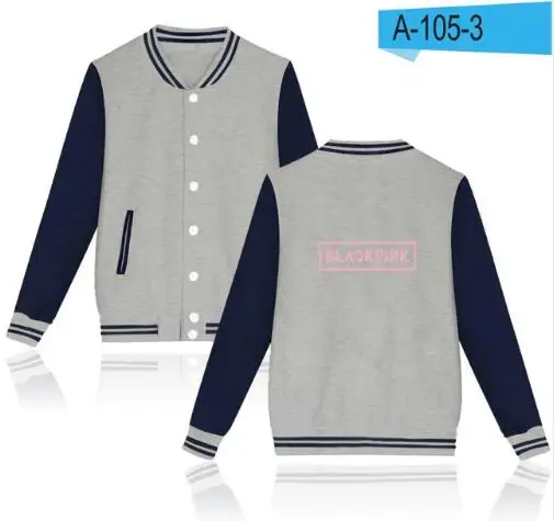 Gray and Blue Знаменитая бейсбольная куртка черного розового цвета мужская Толстовка Мужская/Женская Популярная Kpop женские зимние куртки толстовки Harajuku кофты куртка - Цвет: Gray and Blue
