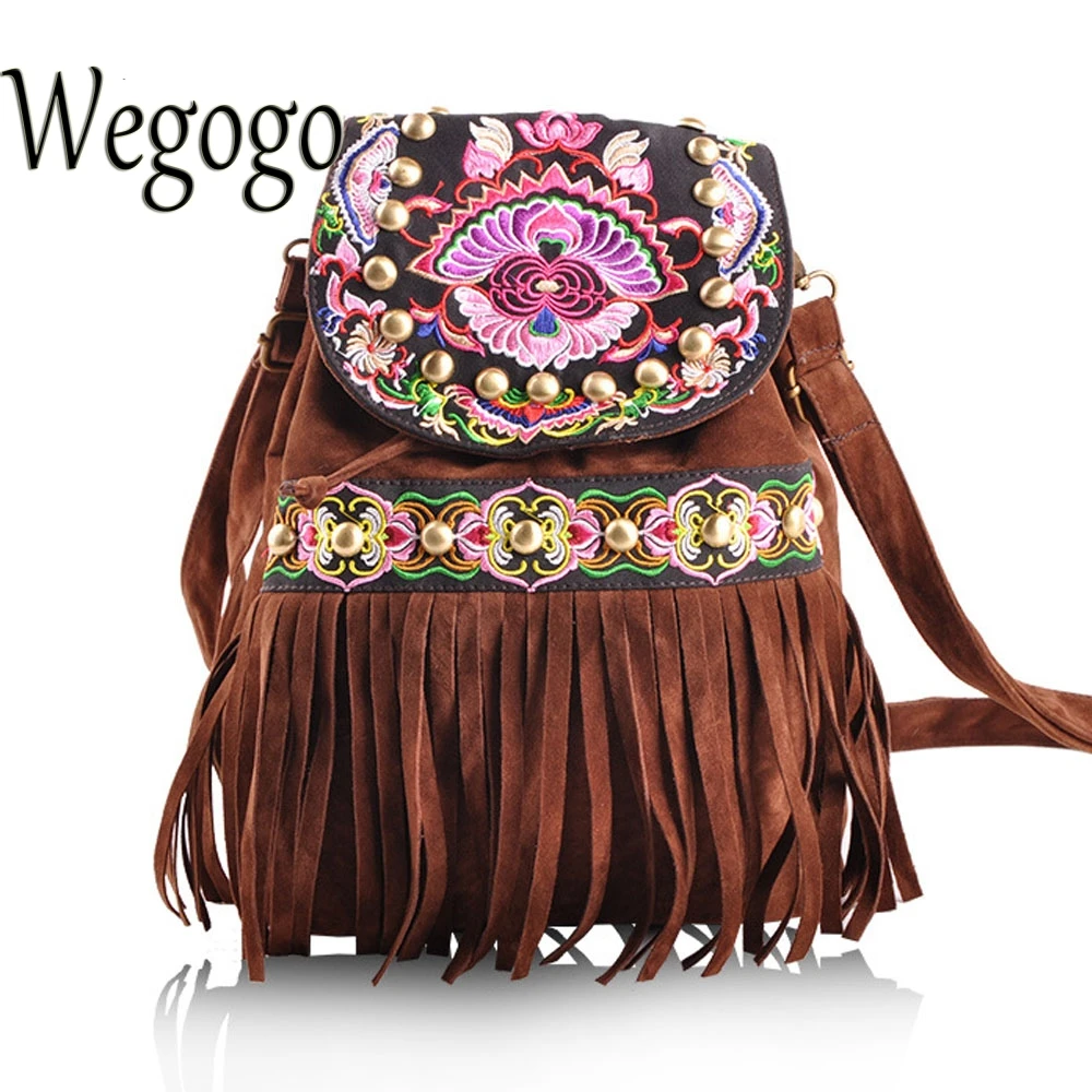 Women Backpack National Vintage Handmade Embroidered Shoulder Bag Beach