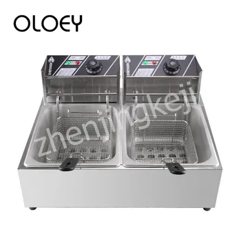 

Multifunction Electric Fryer Double Pot Type Stainless Steel 11L Frying Pan Intelligent Temperature Control No Lampblack Fast