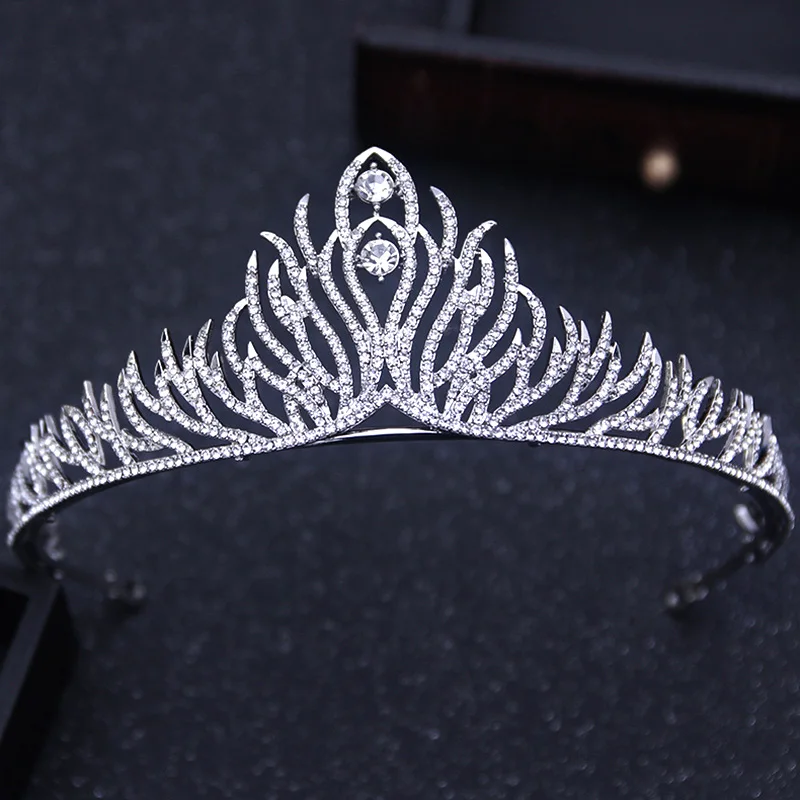 Silver Различные серебряные, золотые короны с кристаллами для невесты, диадема, модная королева для свадьбы, корона, головной убор, свадебные украшения для волос, аксессуары - Окраска металла: Silver