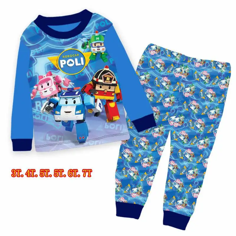 

Wholesale Baby Boys POLI Pajamas 2019 Kids Cartoon Pyjamas Kids Casual Pijamas Sets For 3-7Y 9783