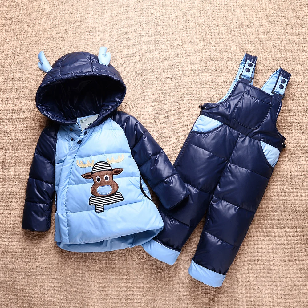 Зимние Детские Пуховое пальто для мальчиков зимний костюм детей Детская