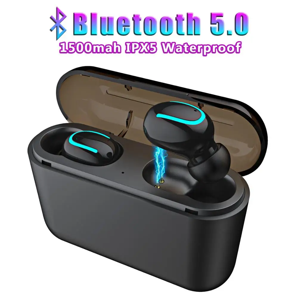 

Sports Bluetooth 5.0 Wireless Earphone HBQ Chargable Handsfree mini Earbuds TWS For phone Gaming Earphones