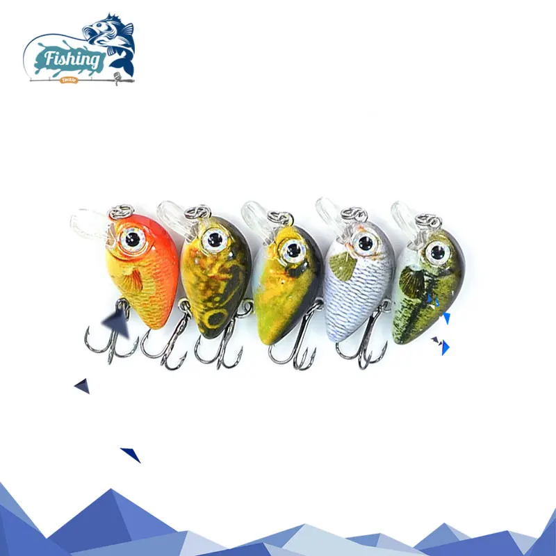 

5PCS/set Crankbait 1.8g 3cm Topwater 0.1-0.5m Wobbler Mini Crankbait hard lure Fly Fishing Lure fishing Wobbler with Plastic Box