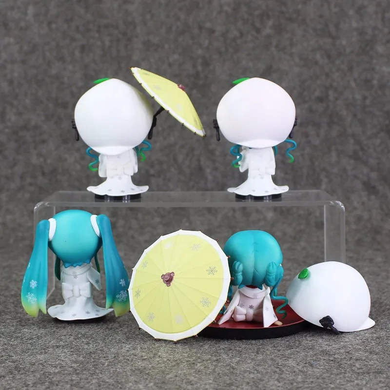 4 шт./компл. милое Nendoroid Snow Miku клубничное белое кимоно Ver. Игрушки-фигурки Хацунэ ПХВ Мику