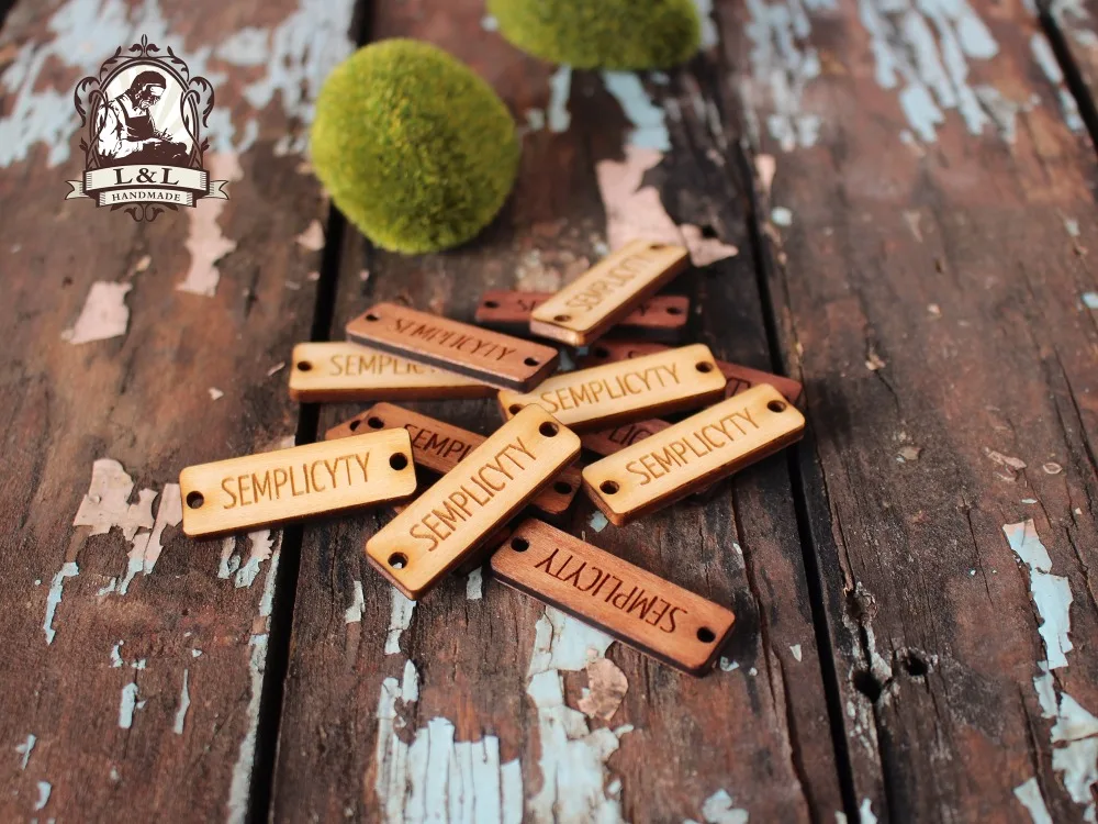 

Wooden Tags, Personalized Tags, Custom Tags, Wooden Engraved Tags, Laser Cut Logo, Name label (WDBQ12)