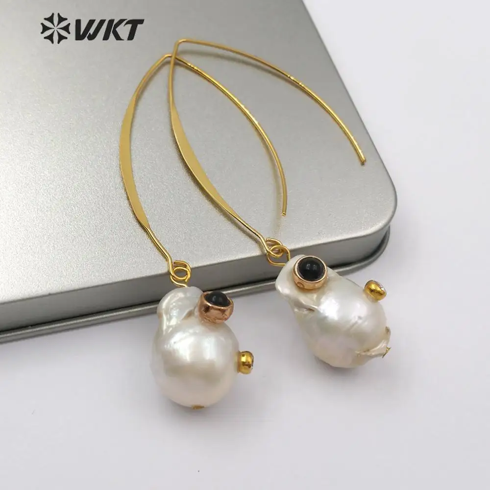 WT-E527 WKT модные натуральные серьги с барочным жемчугом женские модные серьги свадебные серьги женские ювелирные изделия