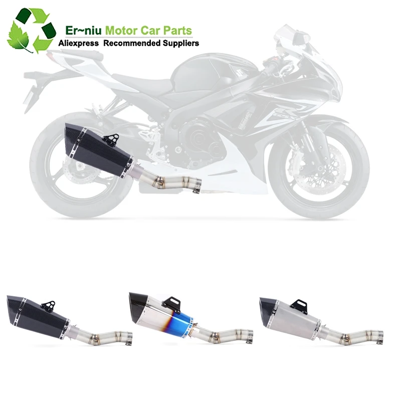 K7 GSXR 600 750 GSXR700 GSXR750 глушитель для мотоцикла среднего звенья трубы полная система слипоны для Suzuki GSX R600 R700 R750 K7