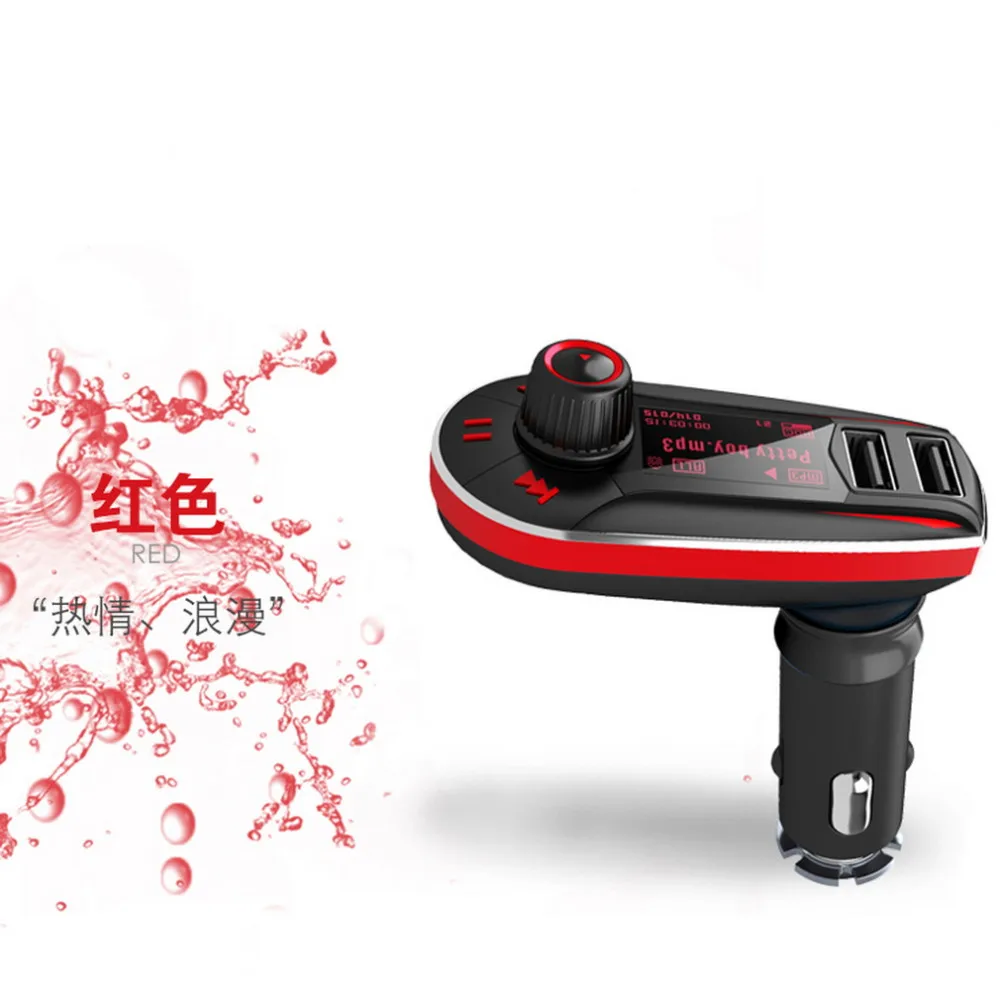 Портативный Аудиомагнитолы Автомобильные FM передатчик Bluetooth MP3-плеер USB Выход Беспроводной Car Kit Зарядное устройство синий Высокое качество