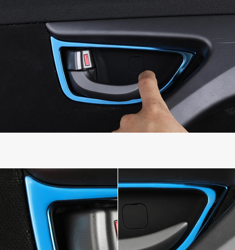 Для hyundai Elantra 2012- нержавеющая сталь внутренняя дверная чаша ручки крышки отделка салона автомобиля хромированная наклейка C1218