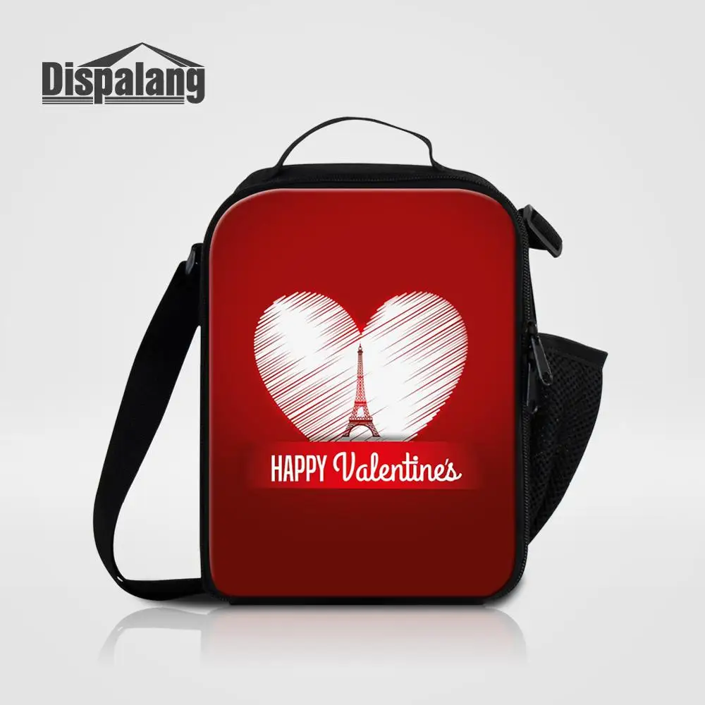 Dispalang Happy Valentine's Day Love Prints для пикника, Термические Ланчбокс, детская маленькая Термосумка, сумка для ланча, многоразовая сумка для еды - Цвет: Фиолетовый