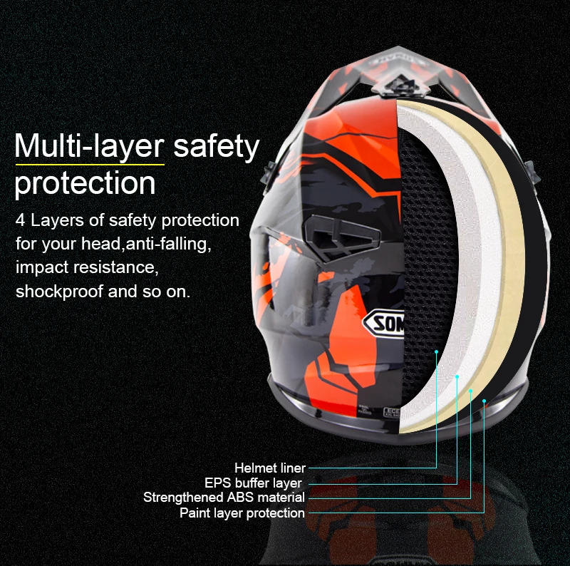 ECE Helmets Motorcycle Racing Dirt Bike Kask Off Road Motorhelm High Quality Casque Moto Modulable Casco Modular Capacete Aberto