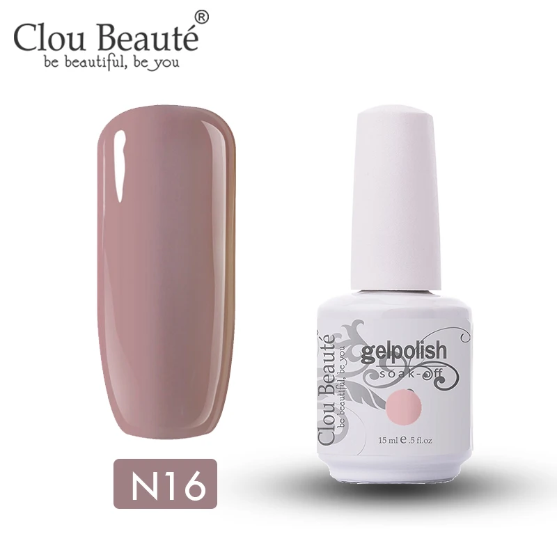 Образцов Clou Beaute 15 мл Блестящий Гель-лак для ногтей светодиодный Гель-лак для ногтей впитывающий гель лак Эмаль Золотой неоновый розовый УФ-гель лак - Цвет: N16