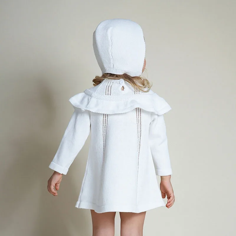 Платья для маленьких девочек детский брендовый Однотонный свитер с длинными