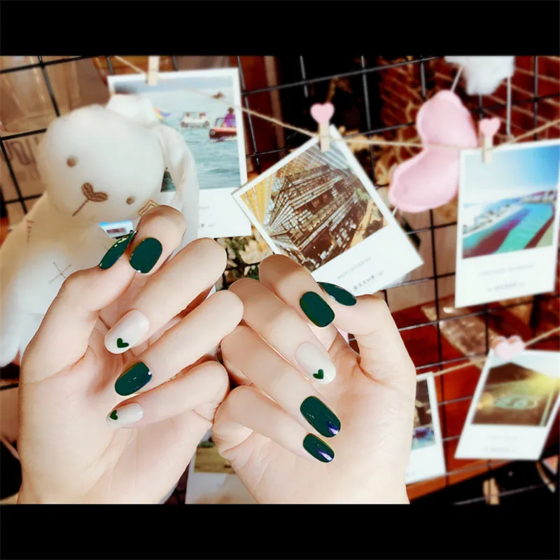 24 шт. высококачественные модные Очаровательные темно зеленые персиковые сердца