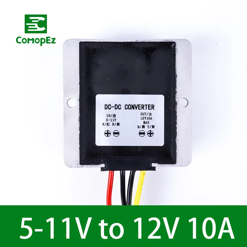 Напряжение конвертер DC/DC 5 V-11 Step Up до 12V 5A10A Водонепроницаемый Питание преобразователь питания для автомобиля Мощность модуль Светодиодные ленты светильник - Цвет: 5V-11V to 12V 10A