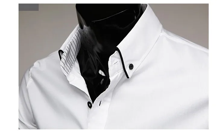 Мужские Slim fit Уникальный декольте стильное платье с длинным рукавом Мужская классическая рубашка